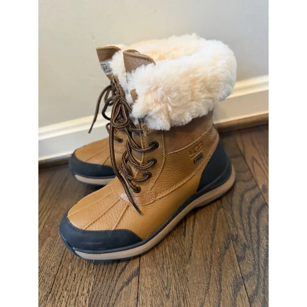 UGG Women's Adirondack III Short Chestnut Leather Wateproof Boots Sz 6 NEW $250